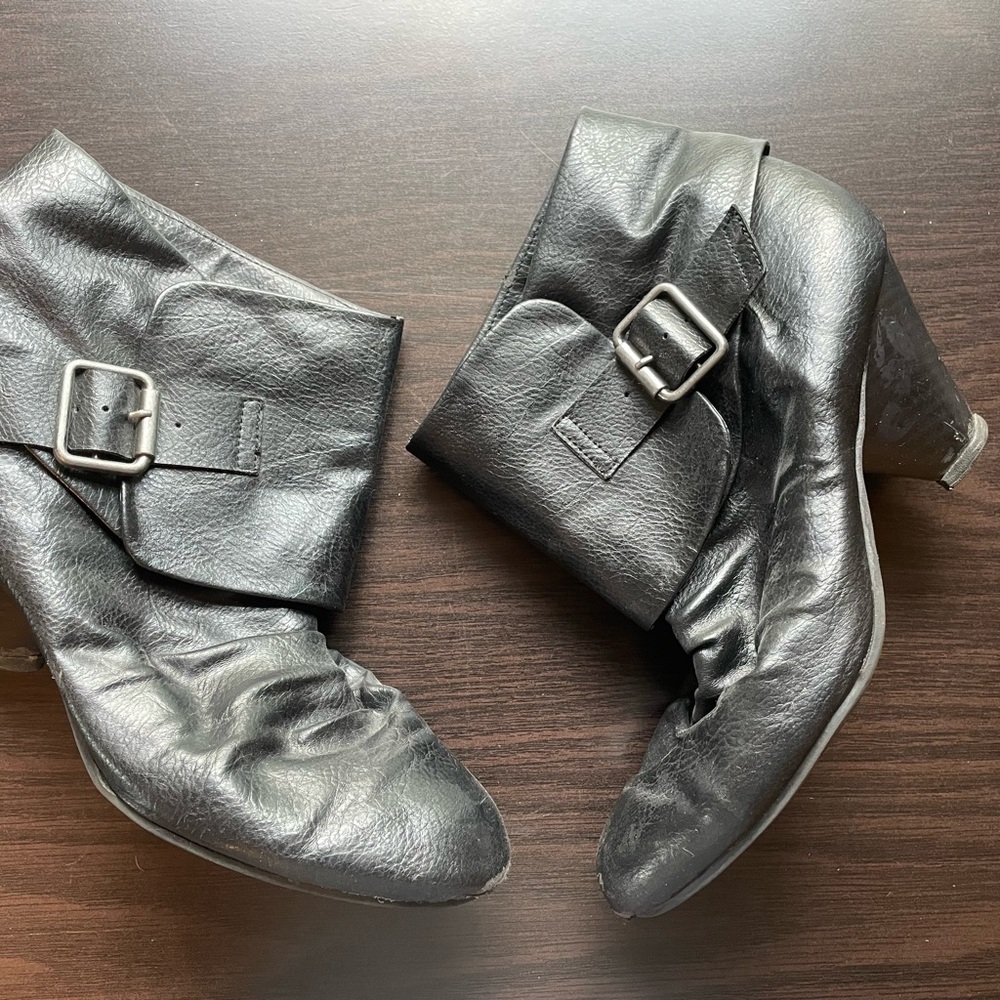 Black Boots with Silver Buckle